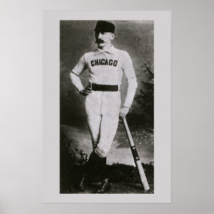 Poster Foto Antiga, Jogador de Beisebol de Chicago