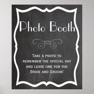 Poster Foto: Booth Chalkboard Wedding Sign
