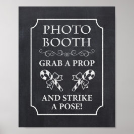 Poster Foto: Booth Christmas Chalkboard Sinal