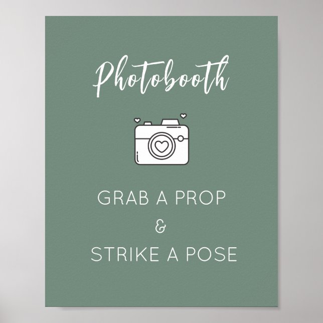 Poster Foto Booth Sign Modelo para casamento, festa (Frente)