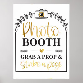 Poster Foto Booth Strike Um Casamento Dourado De Pose Bra