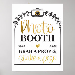 Poster Foto Booth Strike Um Casamento Dourado De Pose Bra