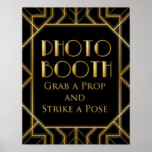 Poster Foto: Booth Wedding Sign   Gatsby Art Deco