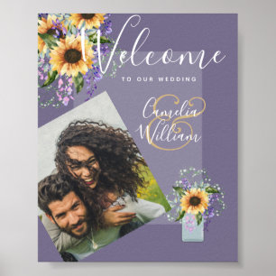 Poster FOTO Casamento Sinal de Boas-vindas Sunflower Wist