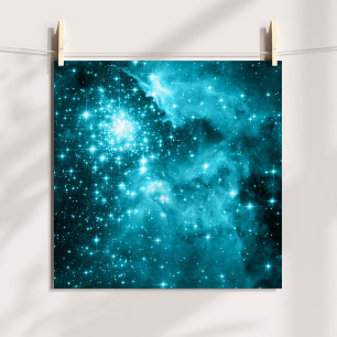 Póster Foto Celestial Tinta Aqua Stars