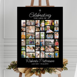 Poster Foto Colagem Funeral Celebração da Vida Bem-vinda