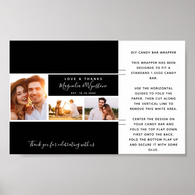 Poster Foto Collage Wedding Favor Candy Bar Wrapper (Frente)