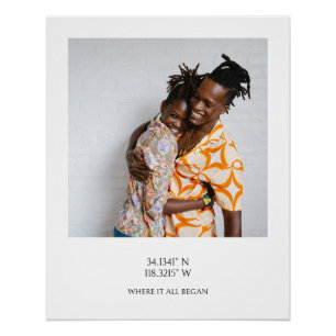 Póster Foto com coordenadas GPS e foto personalizada