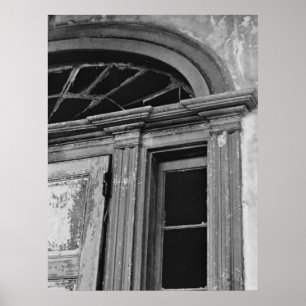 Póster Foto da arquitetura - porta abandonada da casa