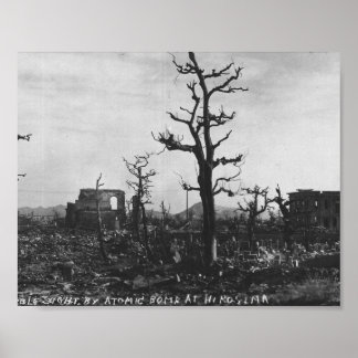 Póster Foto da Bomba Atômica de Hiroshima no WWII