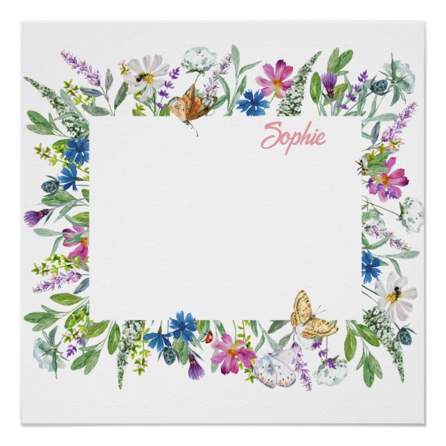 Póster Foto da Borda de Flor Silvestre  (Frente)