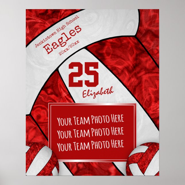 Poster foto da equipe de vôlei branca (Frente)