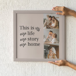 Poster Foto da família de Casais modernos e citação da fa