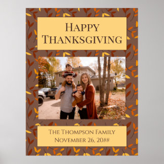 Poster Foto da família Leaf de outono elegante
