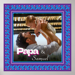 Poster Foto da família personalizada - Pai com filha-filh