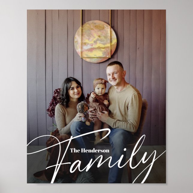 Poster Foto da família personalizada simples (Frente)
