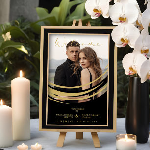 Poster Foto da forma geométrica do Abstrato de Ouro refin