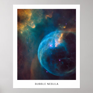 Poster Foto da Nebulosa da Bolha Celestial com Nome 16X20