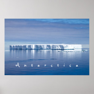 Poster Foto da paisagem do iceberg Antártica com texto b
