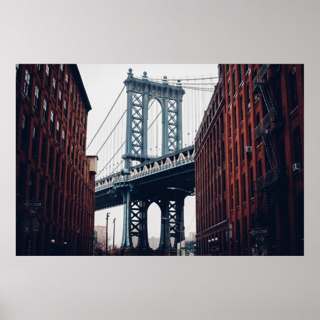 POSTER FOTO DA PONTE DE MANHATTAN DURANTE O DIA (Frente)