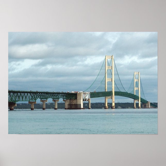 Poster Foto da Ponte Mackinac de Michigan (Frente)