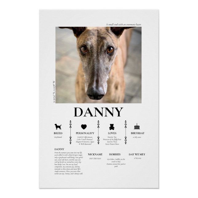 Póster Foto de Animal de Estimação Personalizada (Frente)