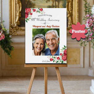Poster Foto de Aniversário de Casamento de 65 anos com Ro