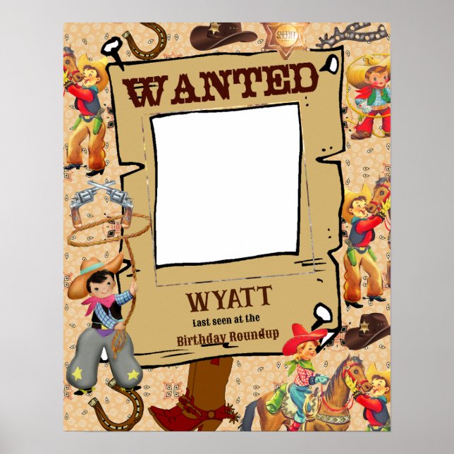 Poster Foto de Aniversário do Buckaroo Cowboy (Frente)