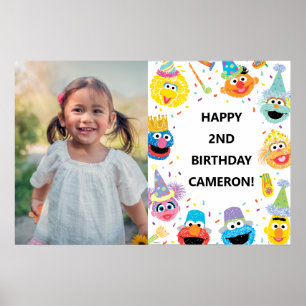 Poster Foto de Aniversário do Sesame Street Pals Confetti
