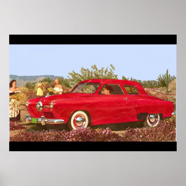 Póster Foto de anúncio de carro de 1950 (Frente)