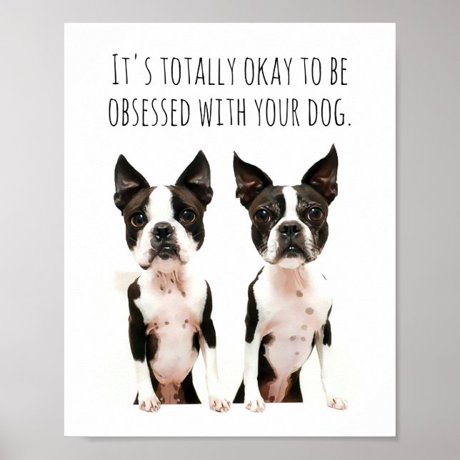 Poster Foto de arte pop personalizável do cão Boston Terr (Frente)