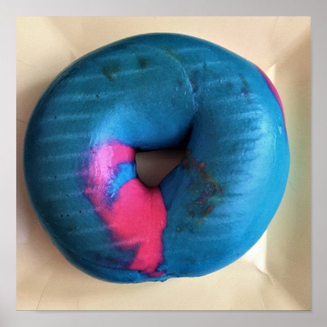 Poster Foto de Bagel Azul e Rosa (Frente)