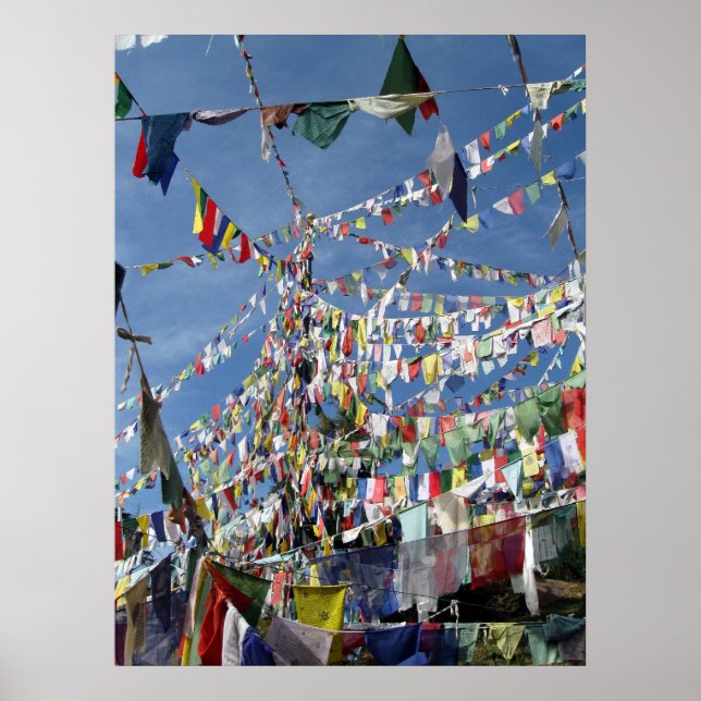 Póster Foto de Bandeiras budistas tibetanas (Frente)
