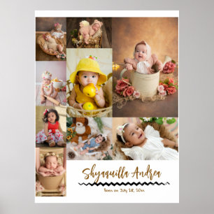 Poster foto de bebê fofo - 9 fotos e texto personalizado