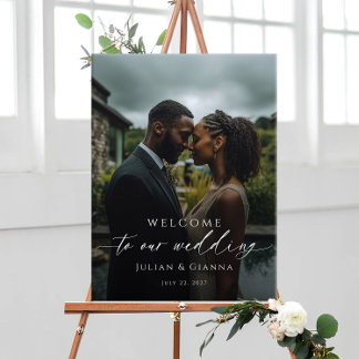 Poster Foto de boas-vindas de casamento elegante