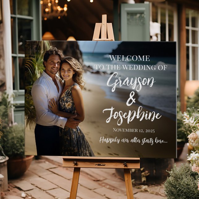 Poster Foto de boas-vindas do casamento: caligrafia moder (Criador carregado)