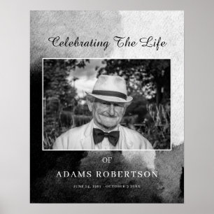 Poster Foto de boas-vindas do Funeral Branco e Preto Deli