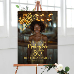 Poster Foto de boas-vindas para festa de aniversário