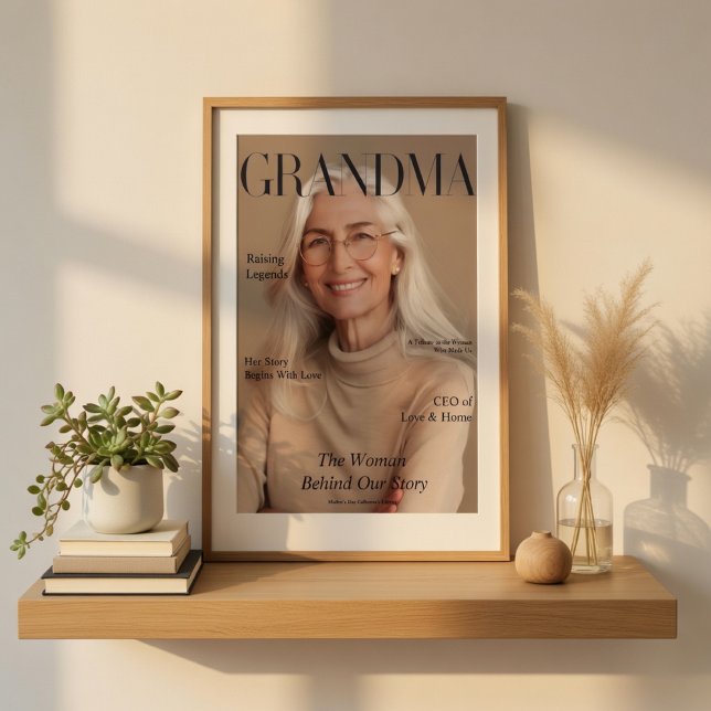 Poster Foto de capa da Revista Luxury Grandma de Presente (Criador carregado)