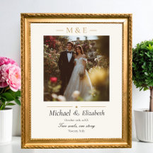 Foto de Casamento Elegante Creme Dourado Moderno P