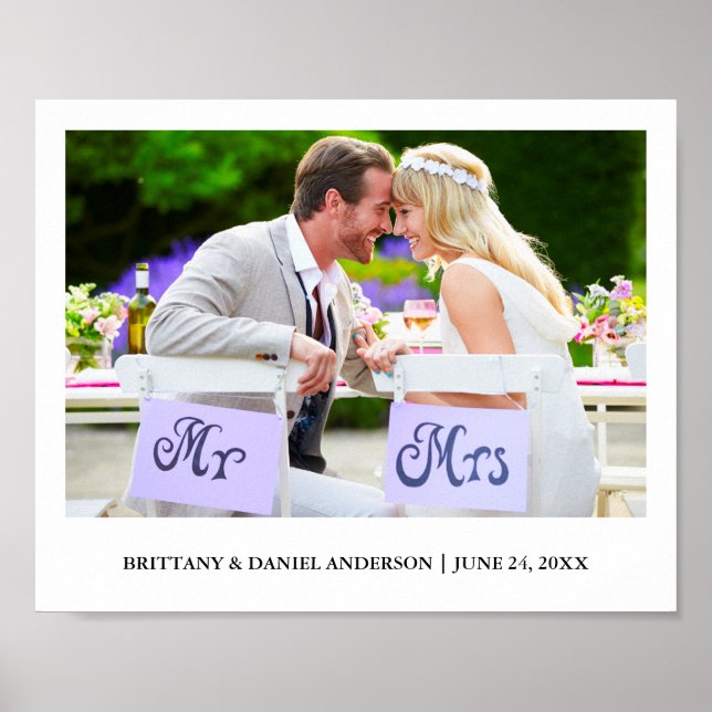 Poster Foto de casamento minimalista moderna (Frente)