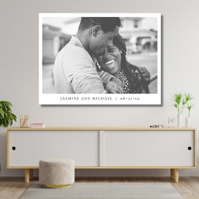 Poster Foto de Casamento Moderno Elegante (Custom Wedding Photo Poster)