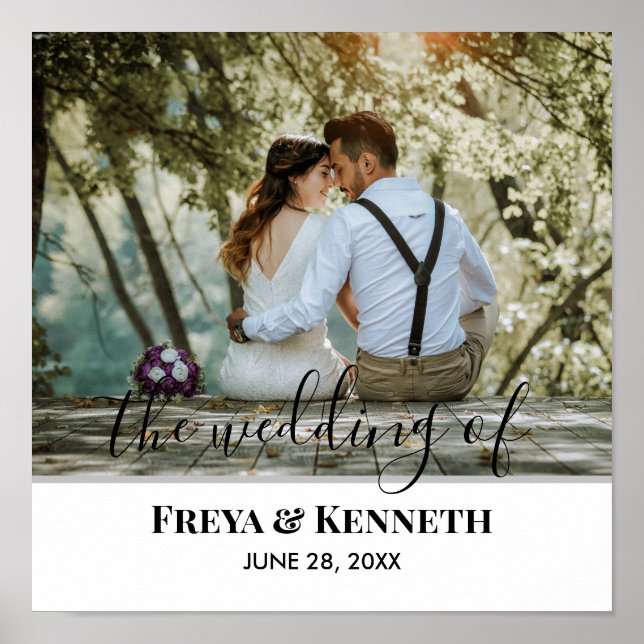 Poster Foto de Casamento Personalizada com Caligrafia Mod (Frente)