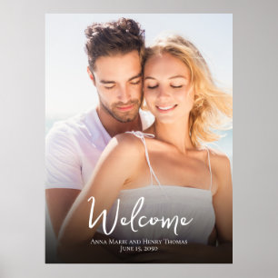 Poster Foto de Casamento Simples Caligrafia Moderna Minim