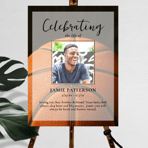 Poster Foto de Celebração de Vida de Jogador de Basquete 