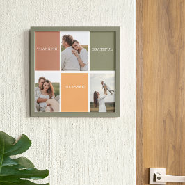 Poster Foto de Colagem da Família | Agradecido Grateful