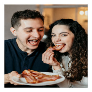 Póster Foto de comer bacon personalizar customizar