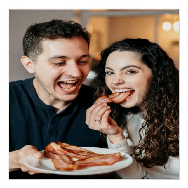 Póster Foto de comer bacon personalizar customizar (Frente)