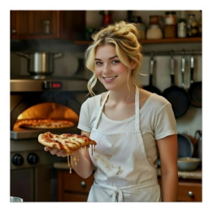 Póster Foto de comer pizza Personalizar