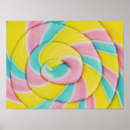 Poster Foto de Doce Espiral Arco-íris Pastel